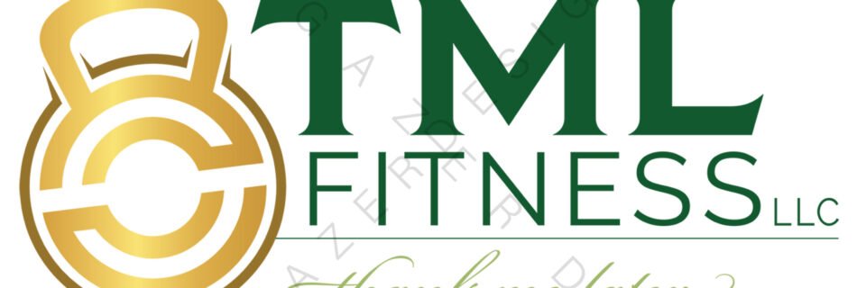 TML Fitness logo featuring a kettlebell and the motto "thank me later," designed by Storm Gazer Designs.